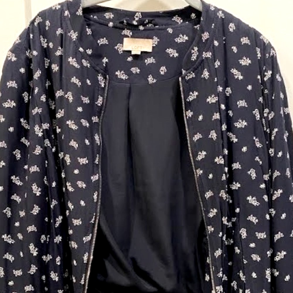 Navy blue floral jacket